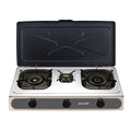 Cocina Gas Inox 3 Fuegos Serie Strong + Tapa MUVIP
