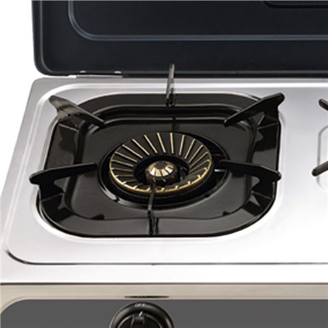 Cocina Gas Inox 3 Fuegos Serie Strong + Tapa MUVIP