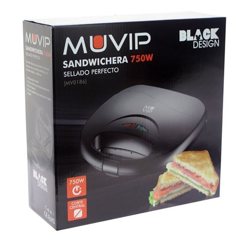 Sandwichera 750W Negra MUVIP