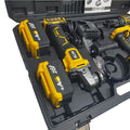 Pack 20V Taladro + Llave Impacto + Radial S/Carbones | 2 Baterías 4Ah BLIM
