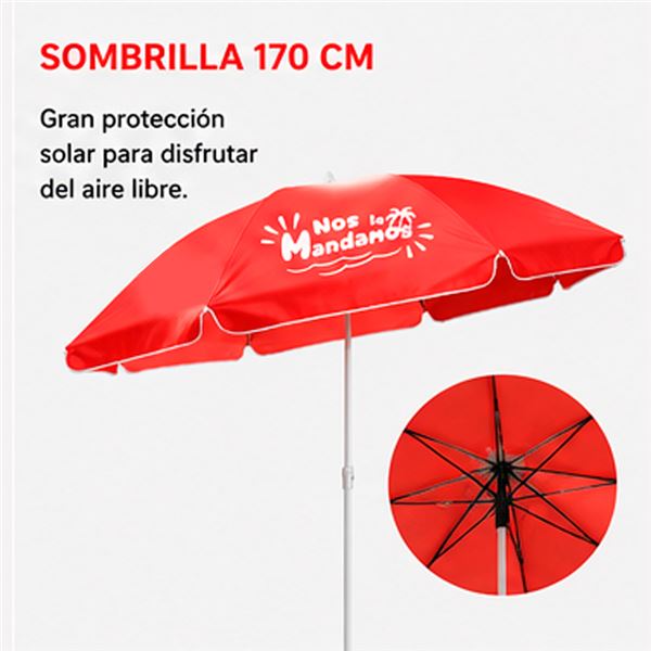 ⏳ PRERESERVA — Silla Doble Plegable de Camping con Nevera y Sombrilla SUNGARDEN
