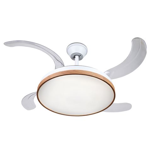 Ventilador de Techo con Aspas Retráctiles y Luz LED MADERA
