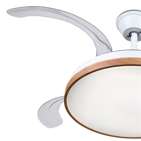Ventilador de Techo con Aspas Retráctiles y Luz LED MADERA